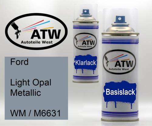 Ford, Light Opal Metallic, WM / M6631: 400ml Sprühdose + 400ml Klarlack - Set, von ATW Autoteile West.